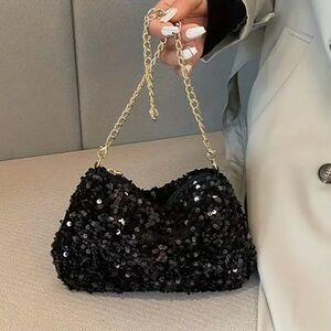 Travel Passions - Black Niche Sequined Crossbody Bag